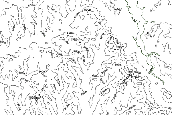 Ski Plattekill neighbourhood contours