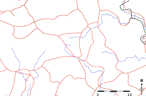 Roads and rivers close to Ski Park Samubiki