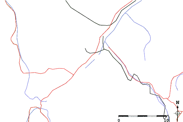 Roads and rivers close to St Moritz