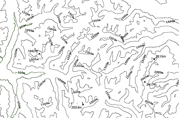Stevens Pass neighbourhood contours