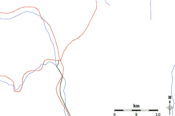 Roads and rivers close to Sun Valley
