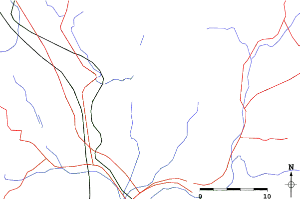 Roads and rivers close to Tanbara