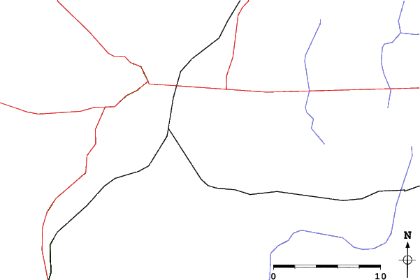 Roads and rivers close to Trollhaugen
