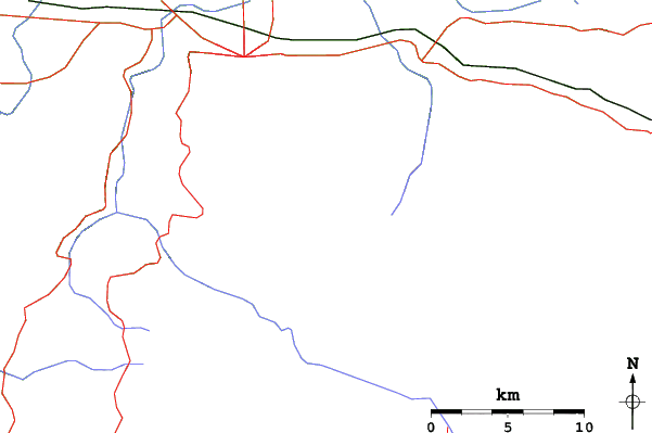 Roads and rivers close to Uludağ