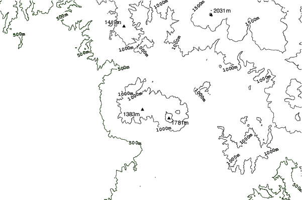 Urabandai Nekoma neighbourhood contours