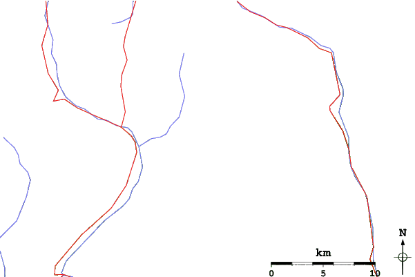 Roads and rivers close to Valberg