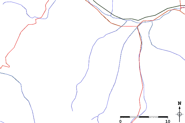 Roads and rivers close to Valgrisenche