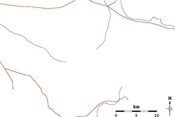 Roads and rivers close to Villarrica-Pucon