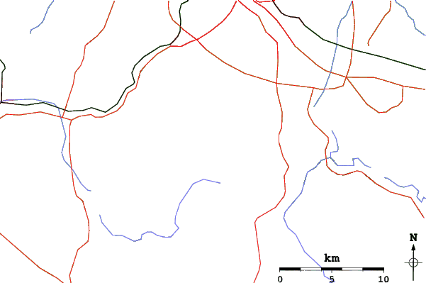 Roads and rivers close to Vitosha