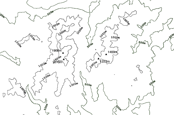 Wildcat Mountain neighbourhood contours